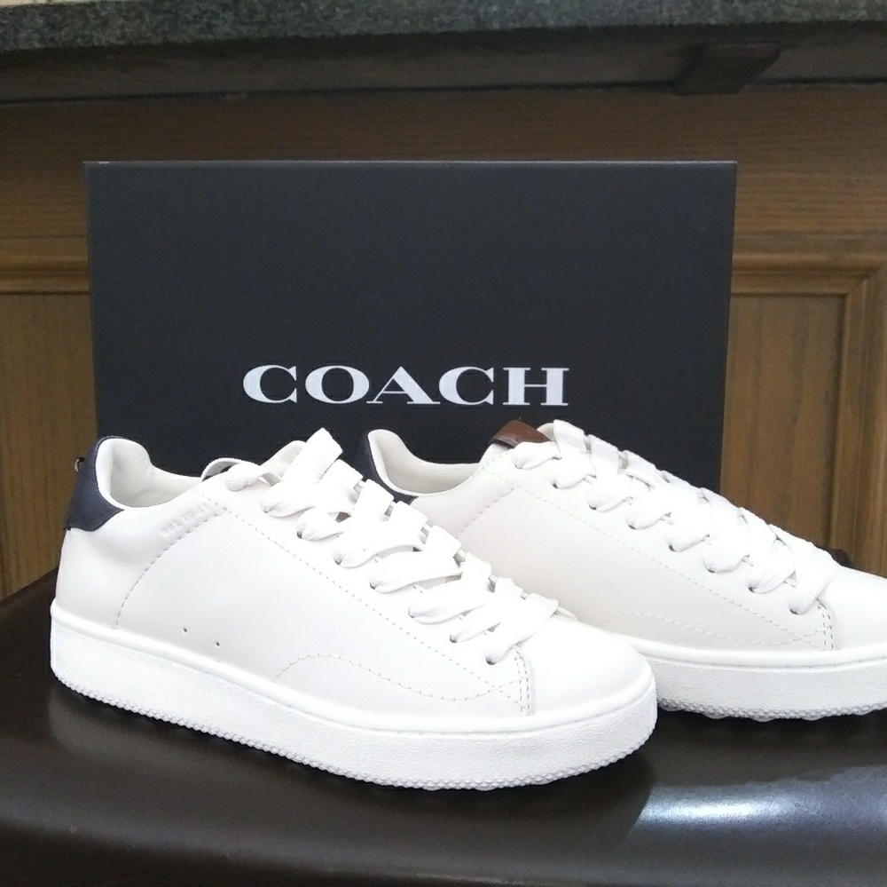 Coach Rexy Charm White Navy Leather Sneakers